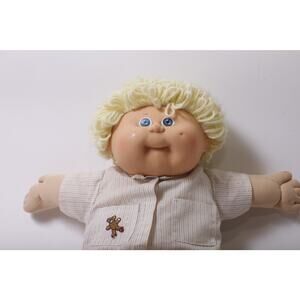 Cabbage Patch Kids, Boy Doll, 17", Yellow Hair, Jumpsuit, STAINS ~ 260128-WH 923